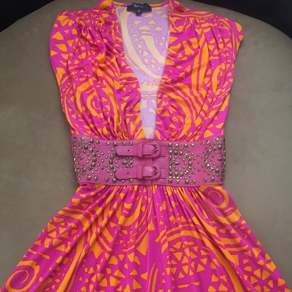 Sky brand orange and pink dress - small